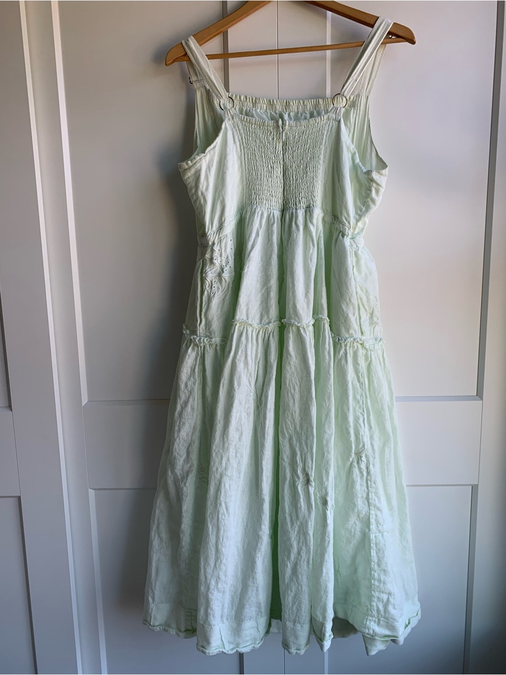 Anthropologie Pale Mint Green Eyelet Maxi Dress - Picture 6 of 16